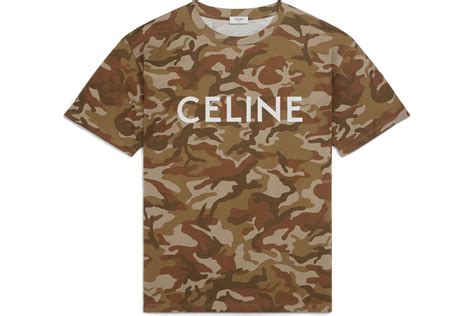 Celine Camo Washed White T